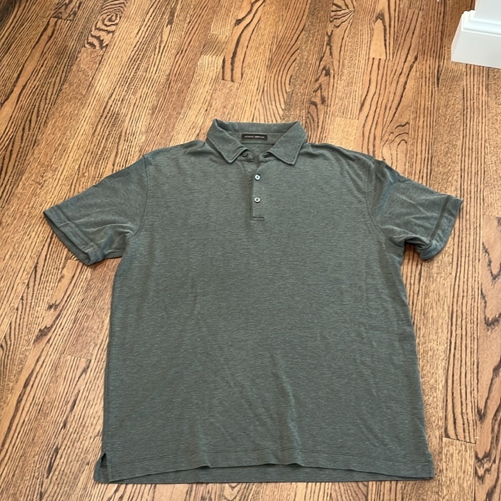 Joseph Abboud silk/cotton short sleeve polo Large